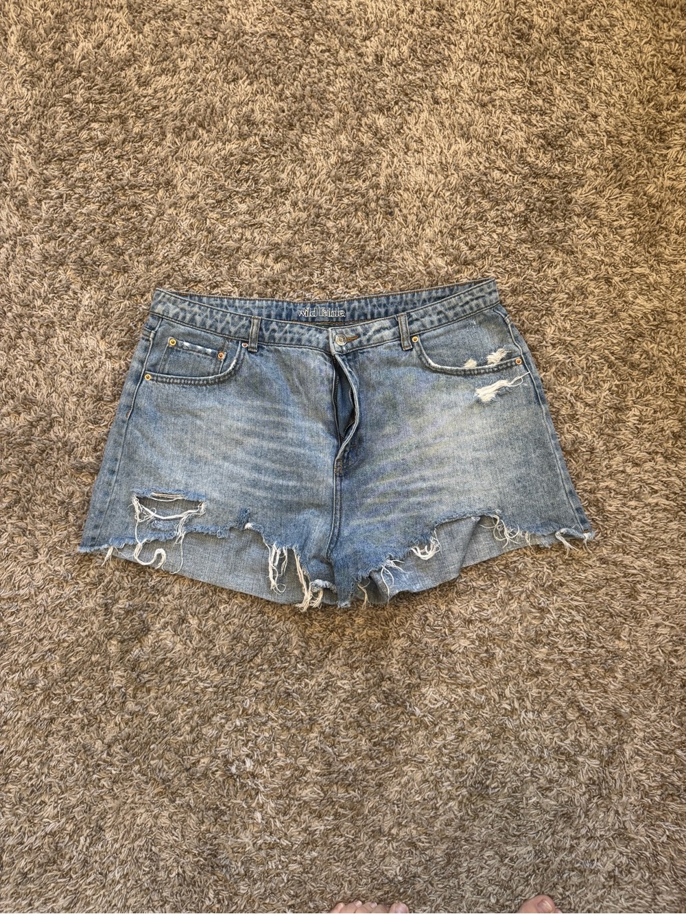 wild fable Light Blue Distressed Denim Shorts